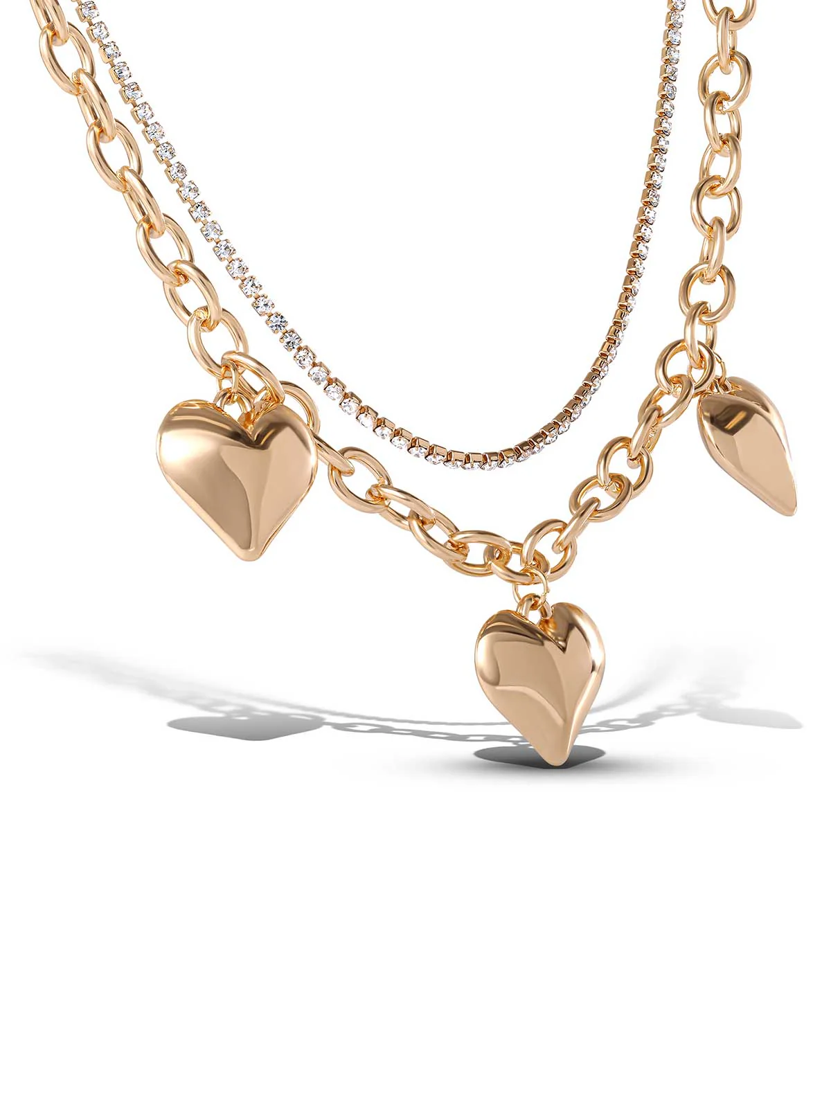 3 Hearts Layered Necklace - Image 2