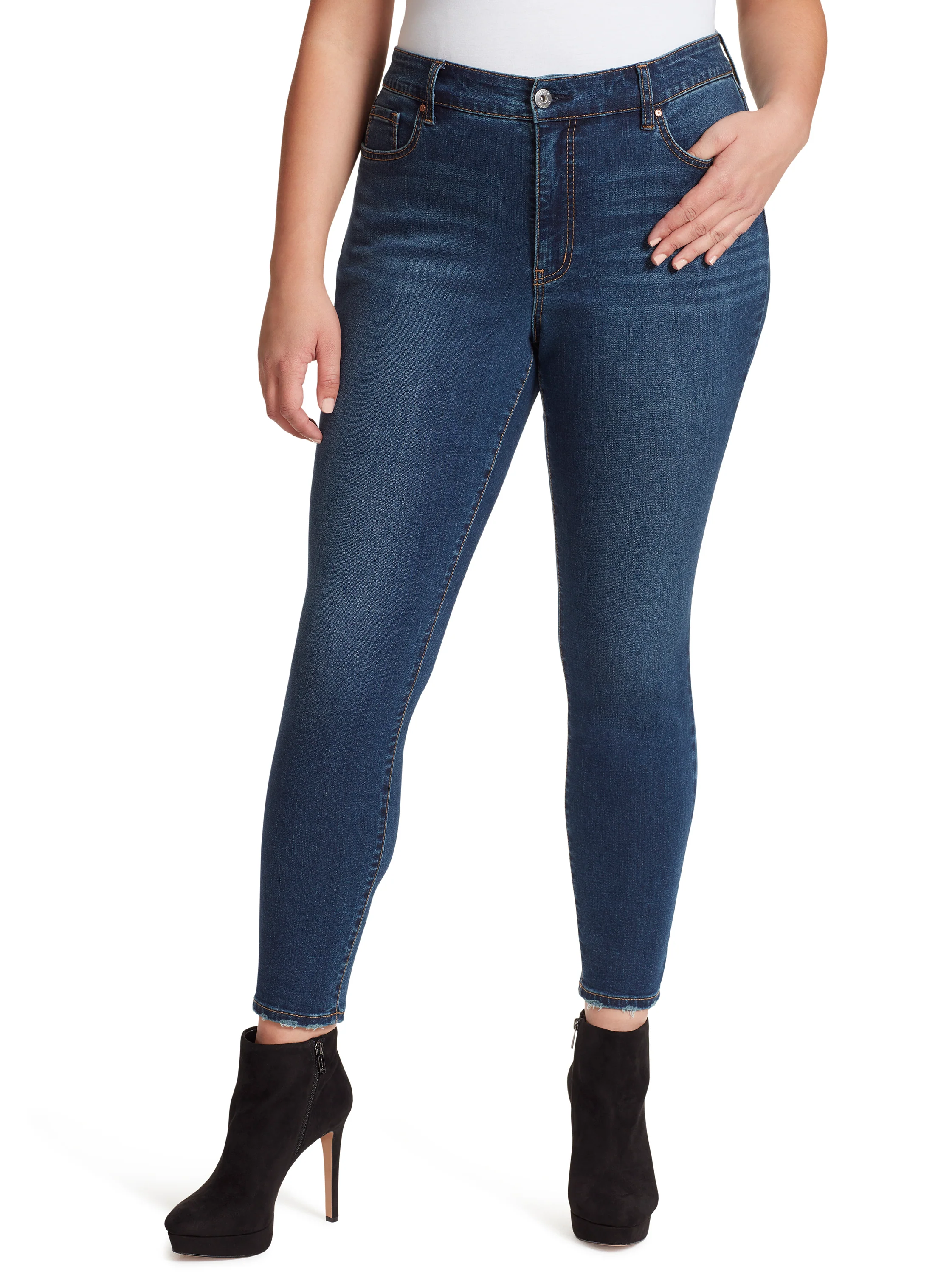 Adored High Rise Ankle Skinny Jeans in Mia - Image 5