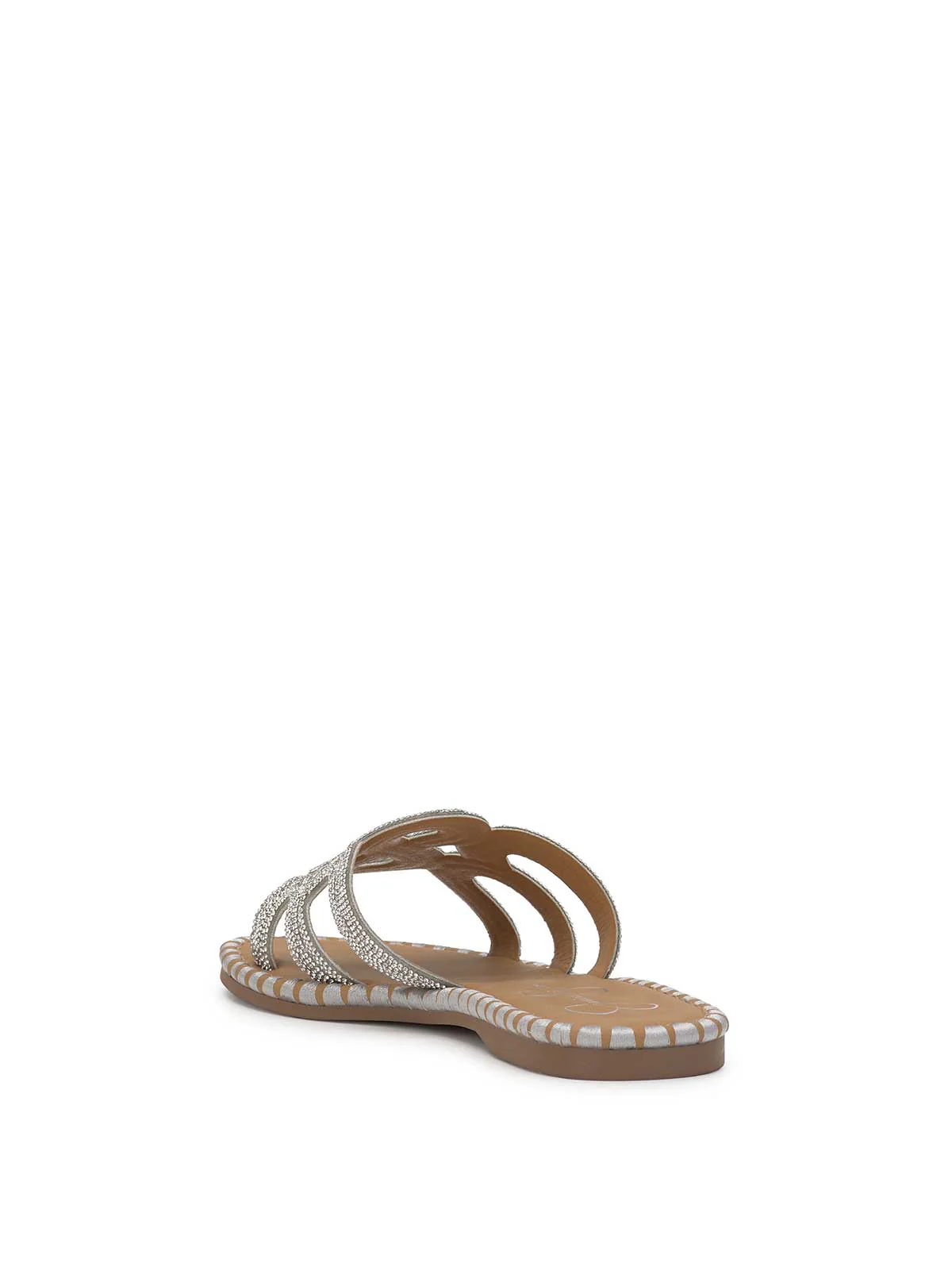 Bria Flat Sandal in Silver - Image 3