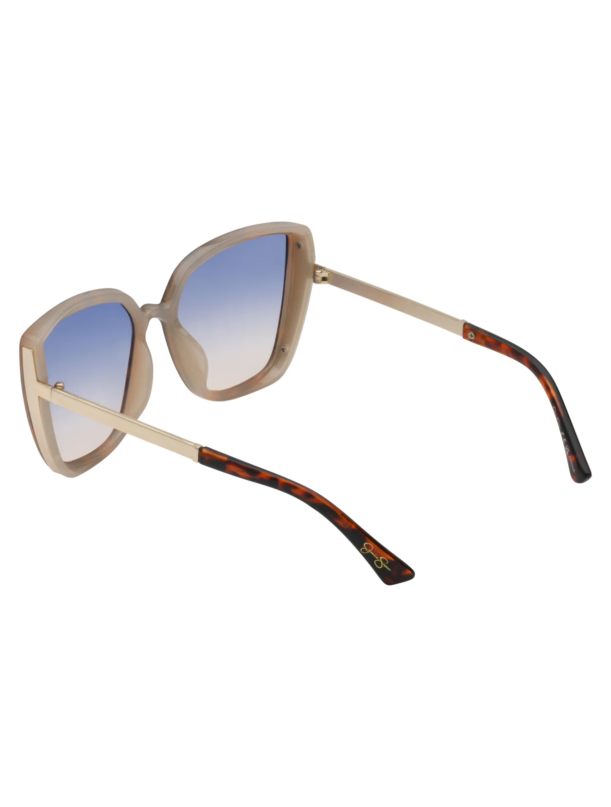 Cat Eye Sunglasses with Metal Temple in Tortoise - Image 3