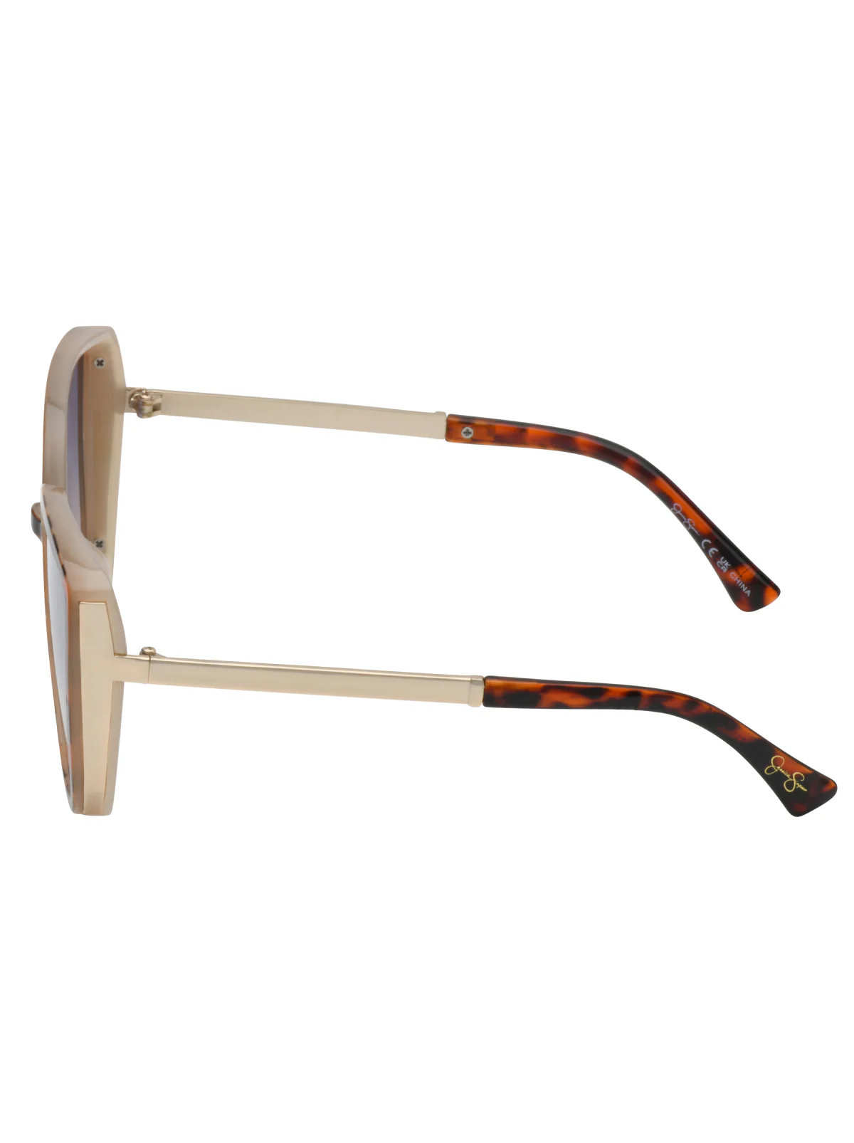 Cat Eye Sunglasses with Metal Temple in Tortoise - Image 4