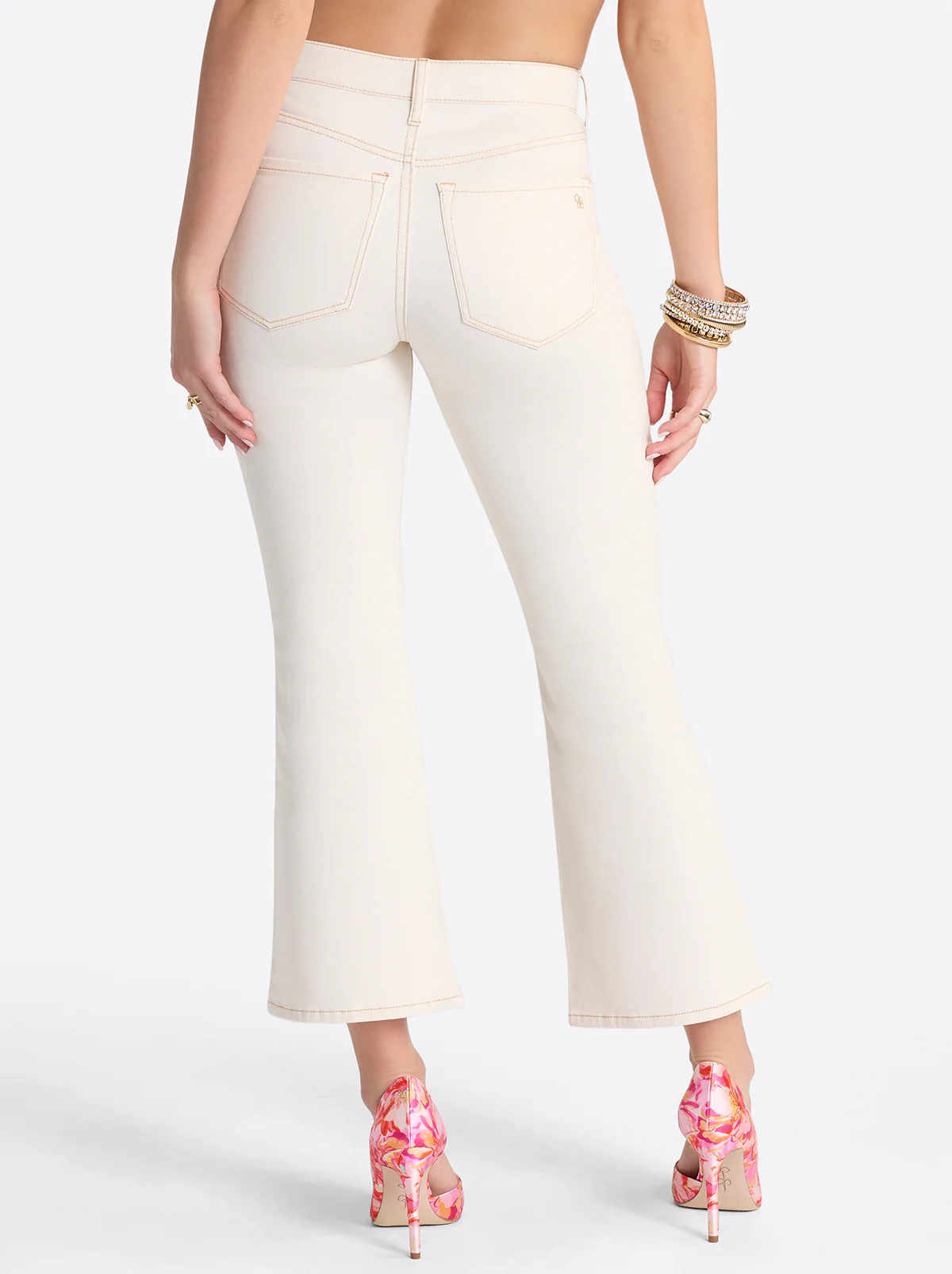 Charmed Ankle Flare in Ecru - Image 3