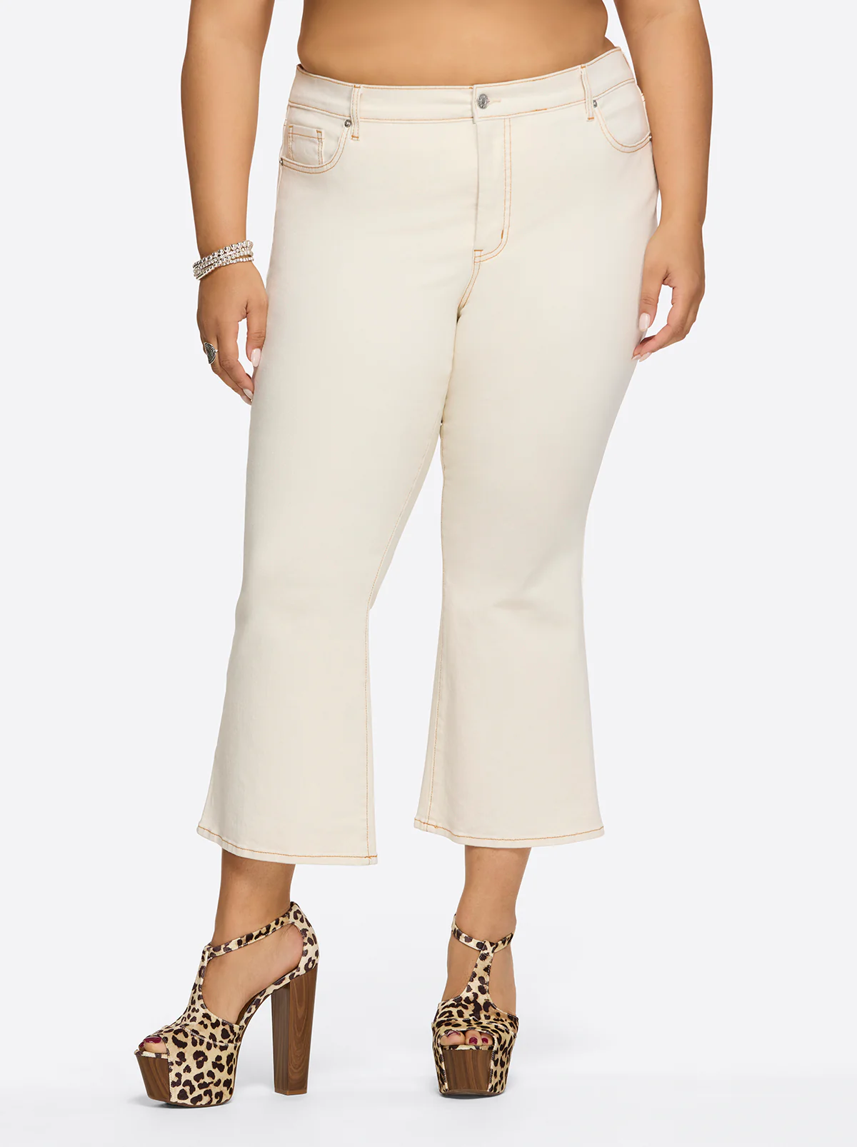 Charmed Ankle Flare in Ecru - Image 7