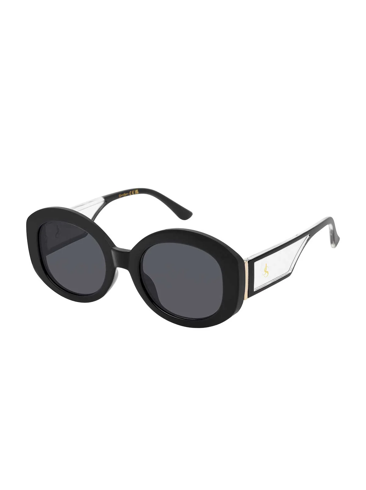 Chic Oval Sunglasses in Black Crystal