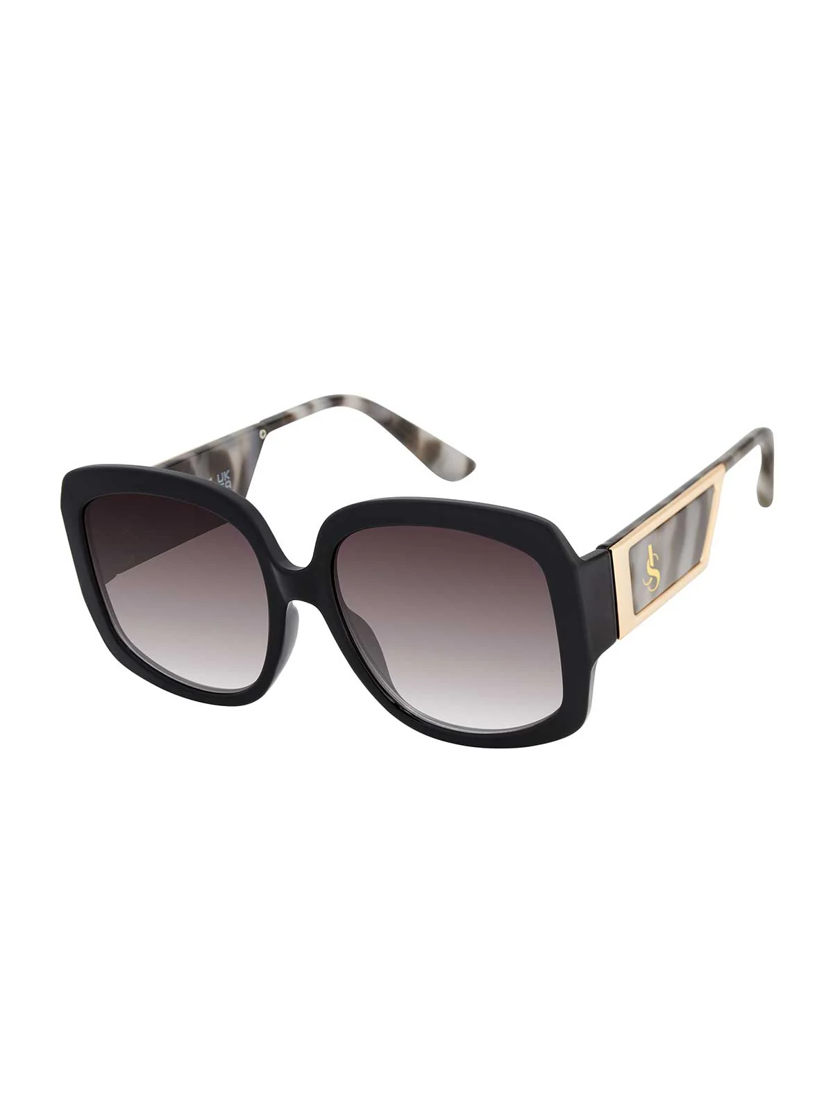 Chic Oversize Square Sunglasses in Black & Tortoise