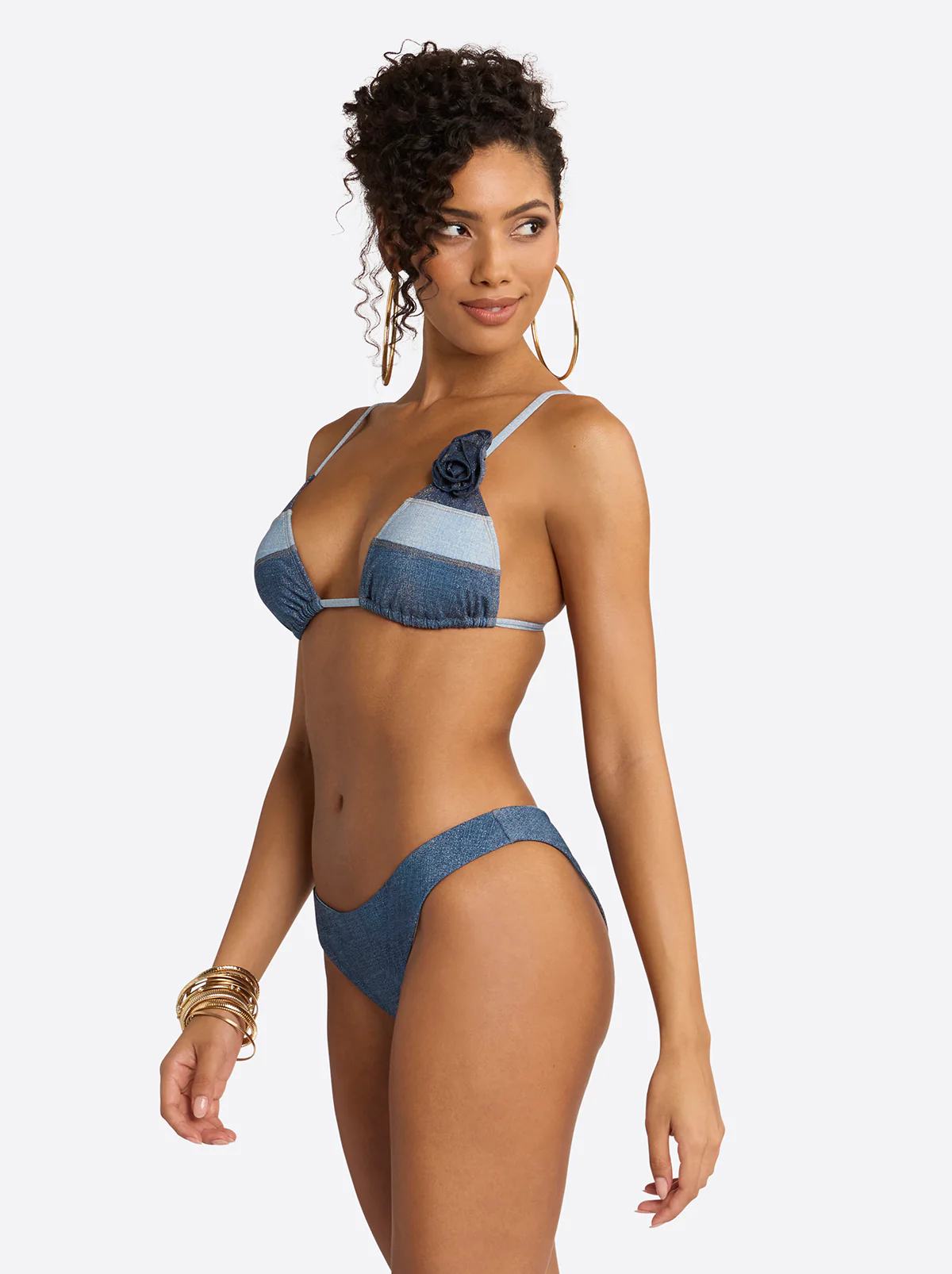 Triangle Bikini Top in Denim Dream - Image 3