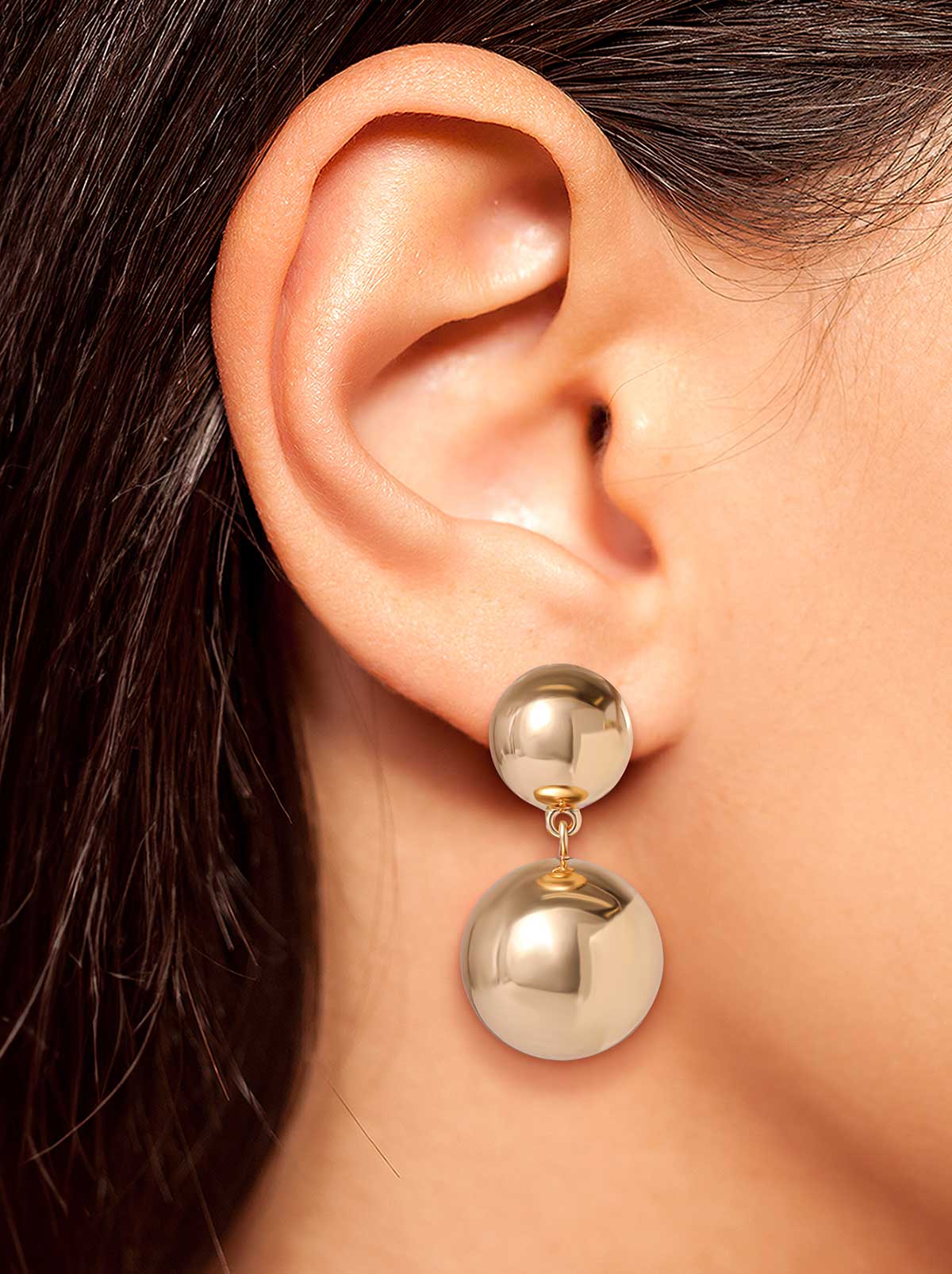 Drop Round Ball Dangle Earring - Image 2
