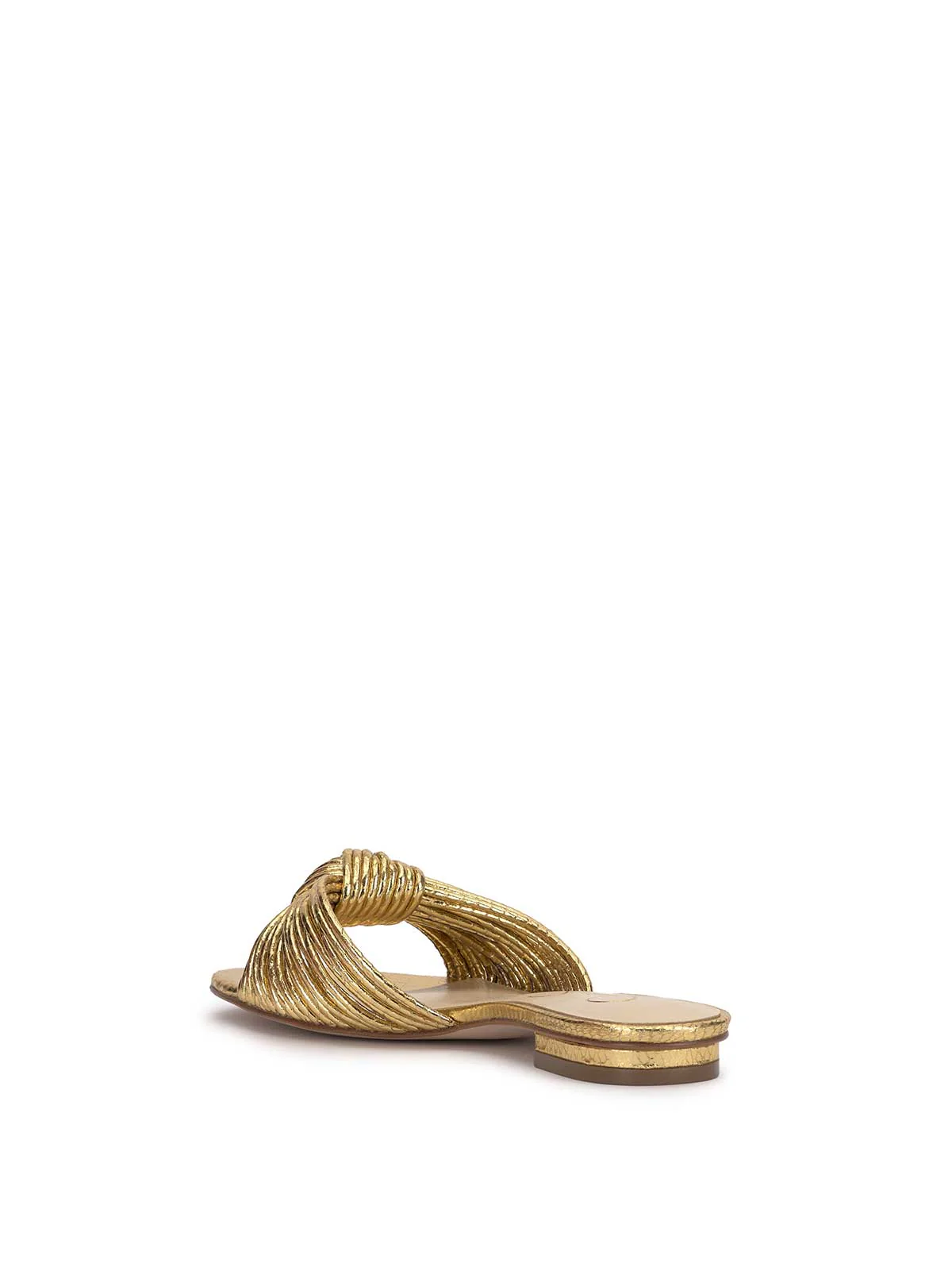 Dydra Knotted Flat Sandal in Gold - Image 3