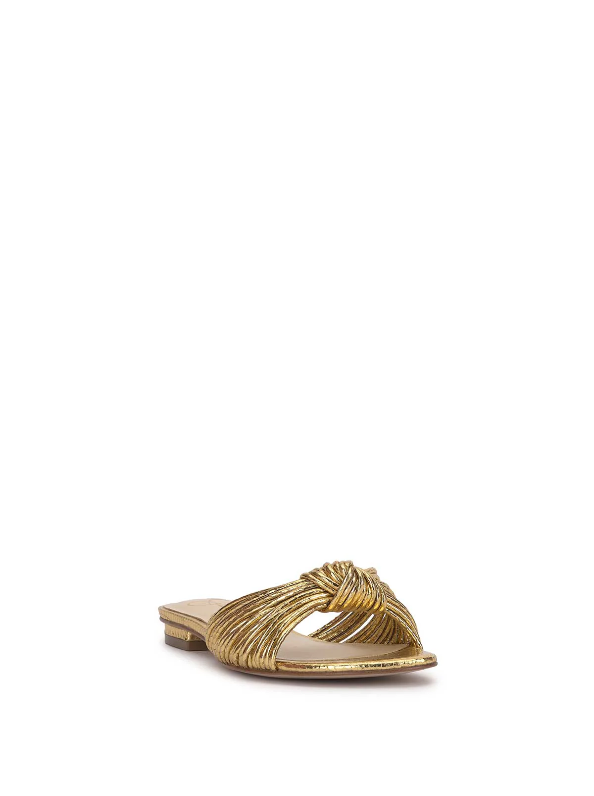 Dydra Knotted Flat Sandal in Gold - Image 4