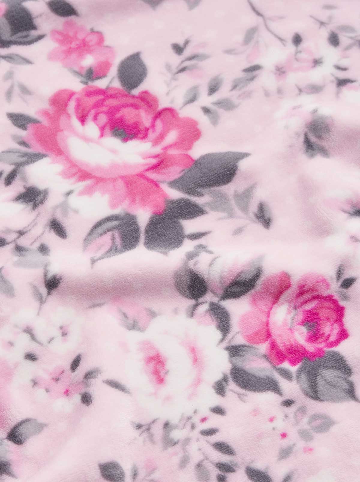 Esther Blush Roses Plush Throw Blanket - Image 3