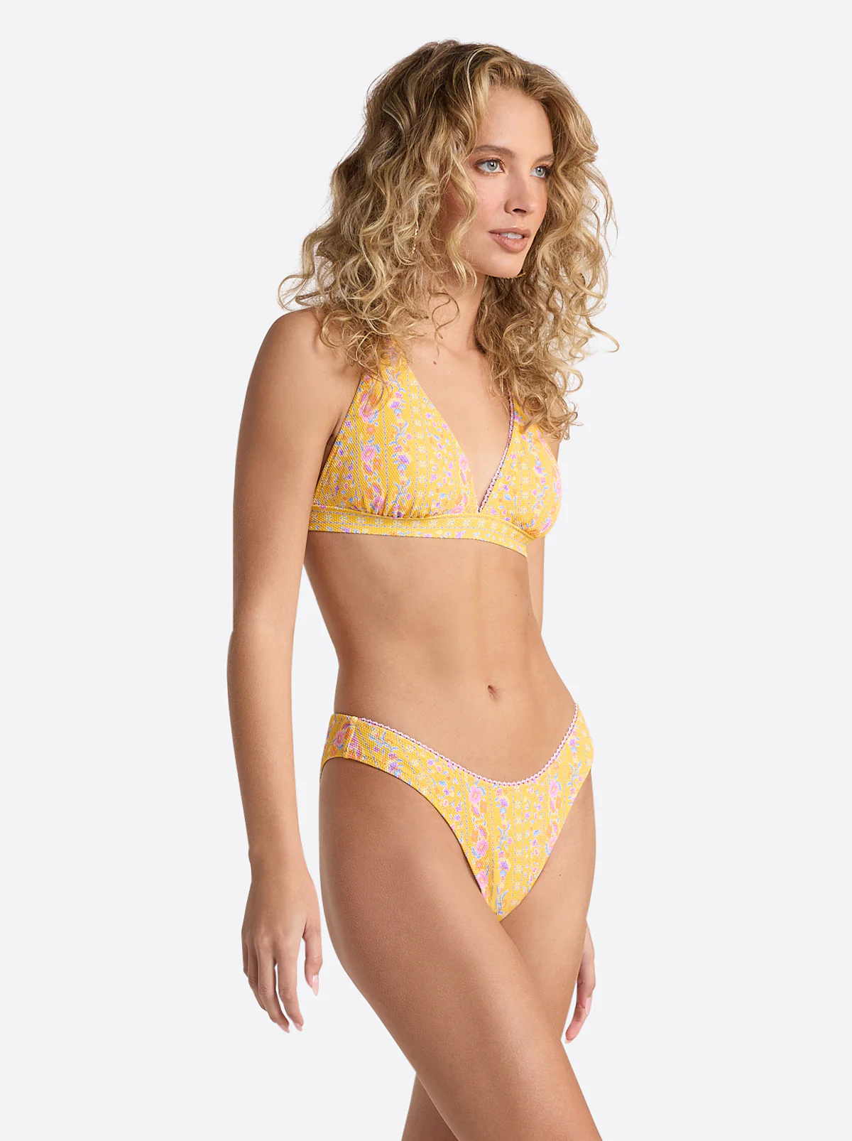 X-Back Triangle Bra in Foxglove Stripe - Image 4