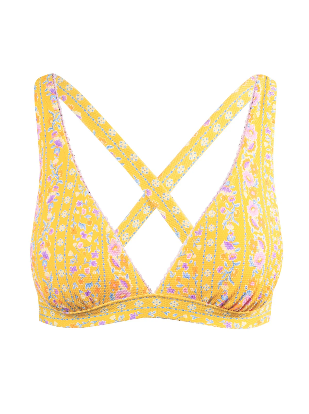 X-Back Triangle Bra in Foxglove Stripe - Image 6