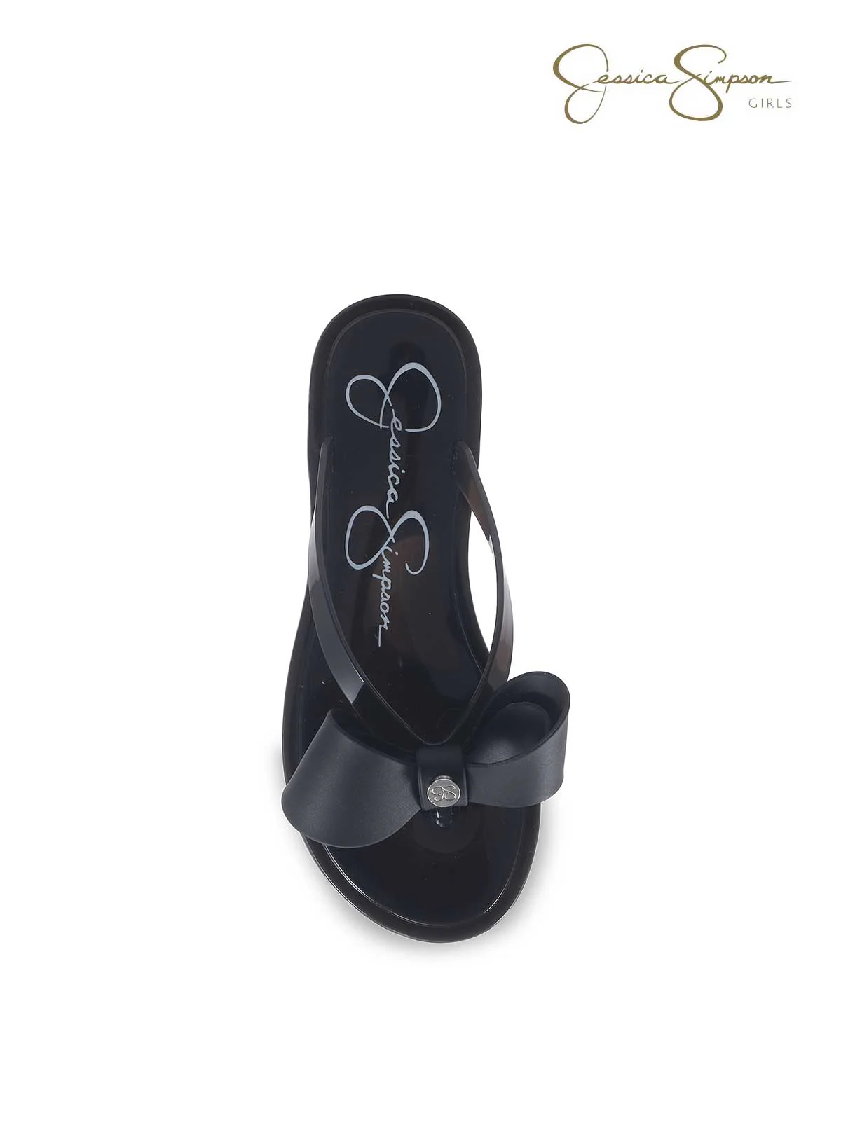 Girls Jelly Thong Sandals in Black - Image 3