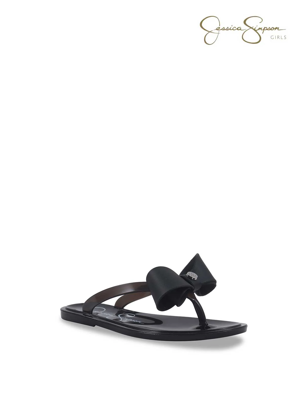 Girls Jelly Thong Sandals in Black - Image 4