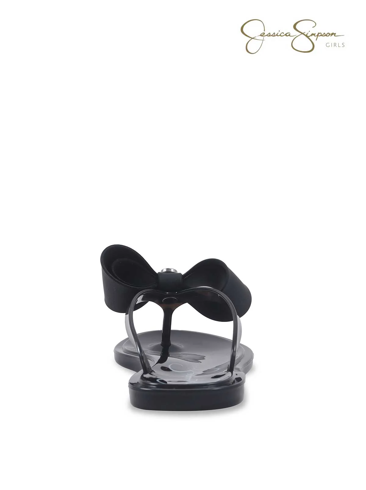 Girls Jelly Thong Sandals in Black - Image 5