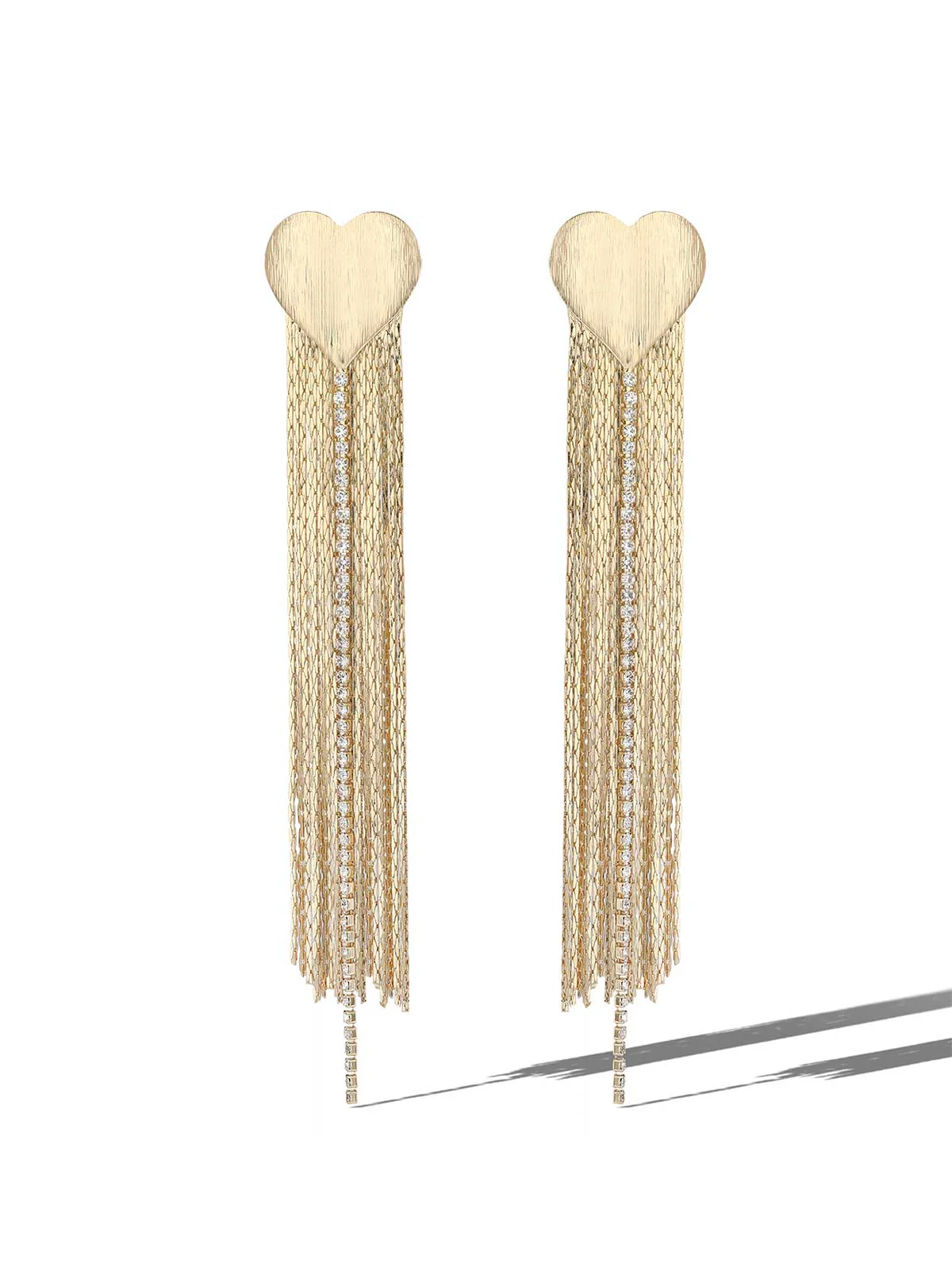 Heart Top Tassel Earrings - Image 2