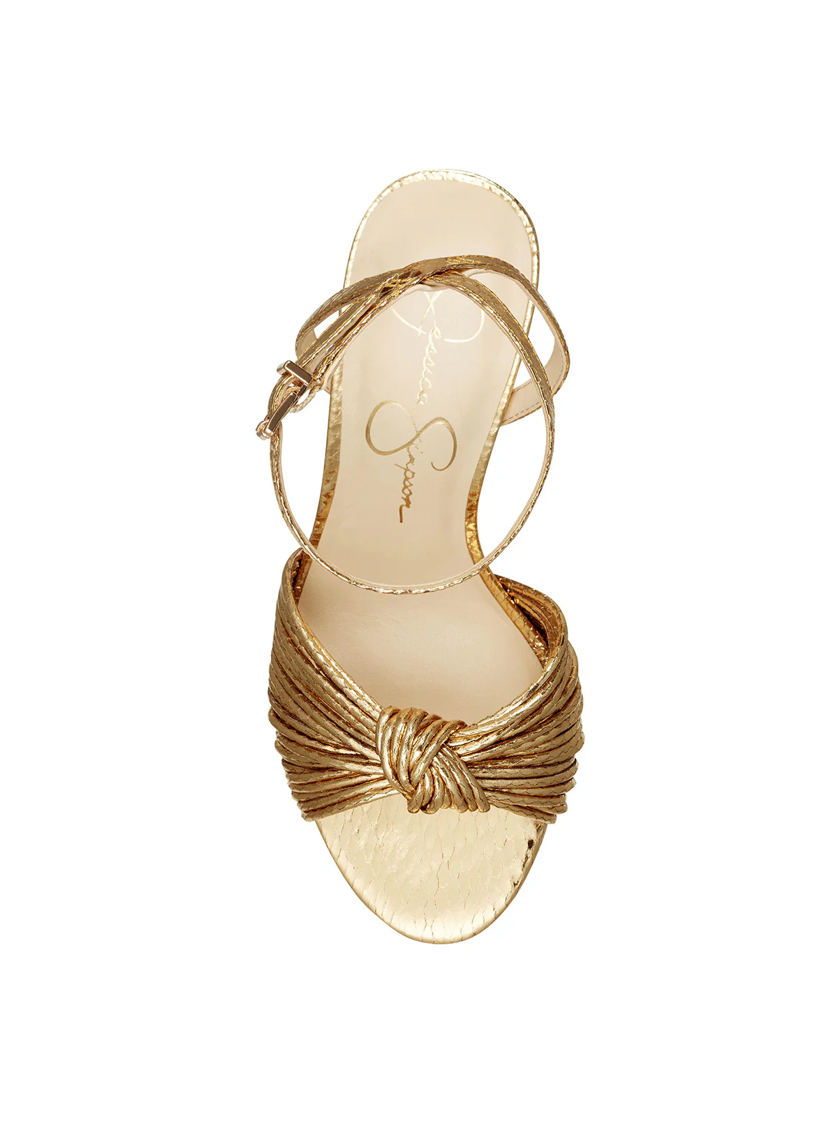 Immie Platform Sandal in Gold Snake - Image 6