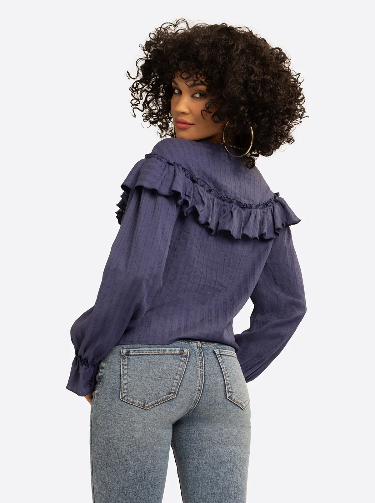JS Jessica Simpson Daphne Blouse in Deep Cobalt - Image 4