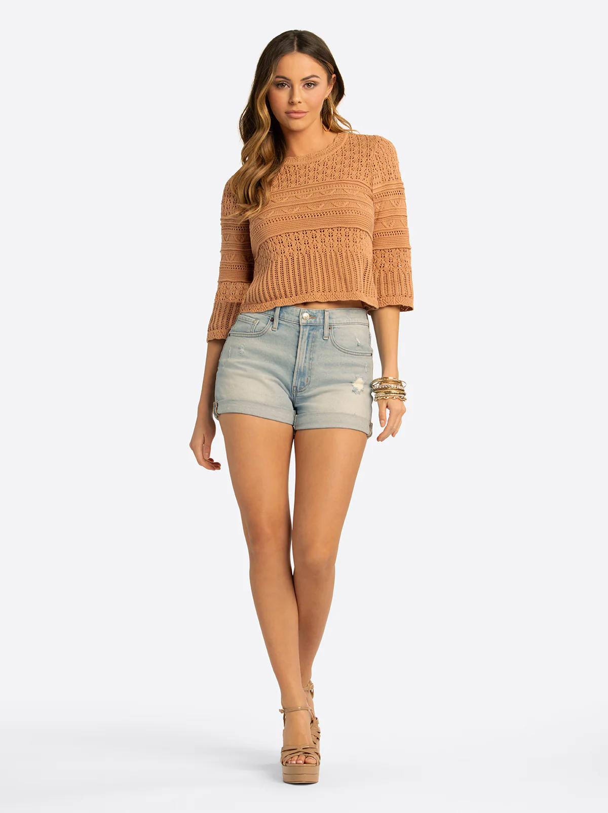 JS Jessica Simpson Mosi Sweater Tee in Camel - Image 4