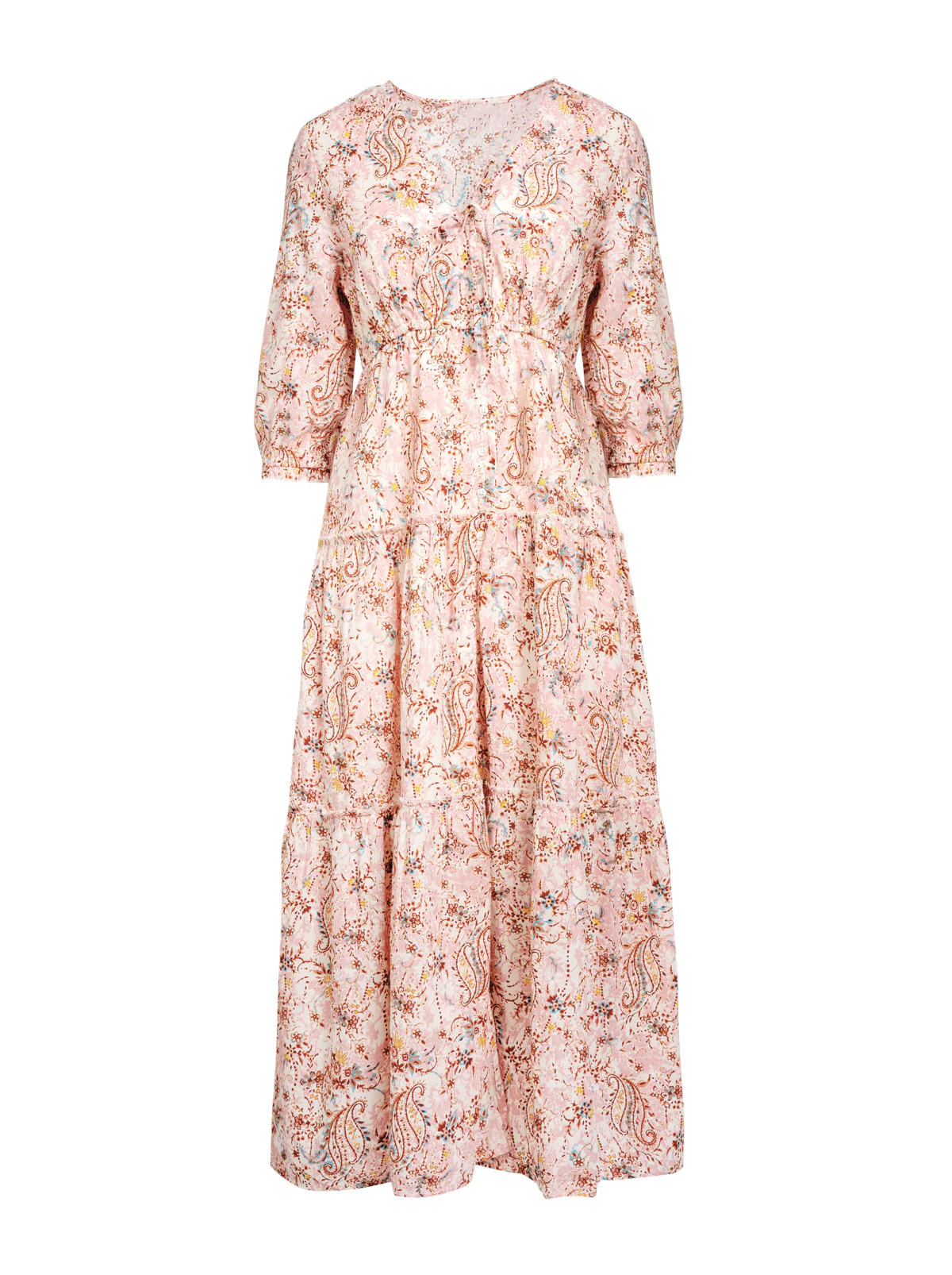 JS Jessica Simpson Sosa Tiered Dress in Shell-Calia Paisley - Image 4