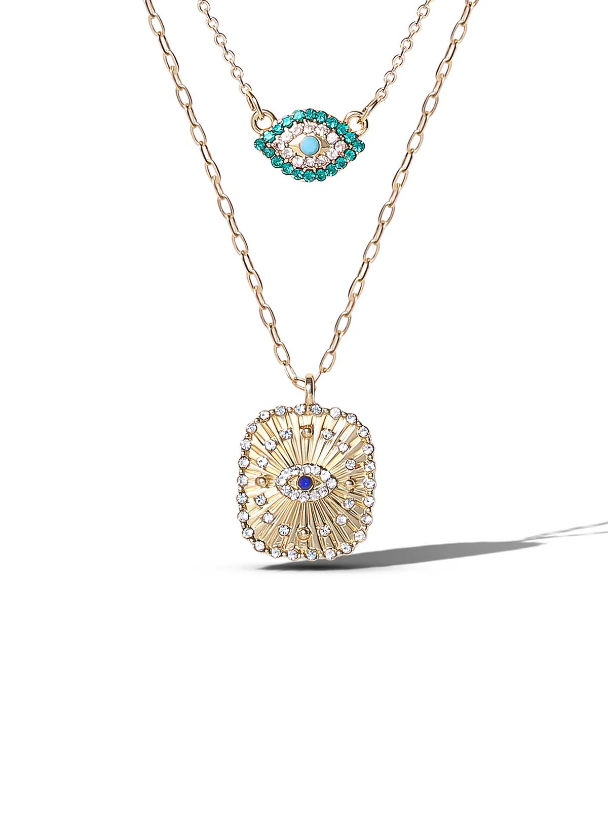 Layered Evil Eye Necklace Set