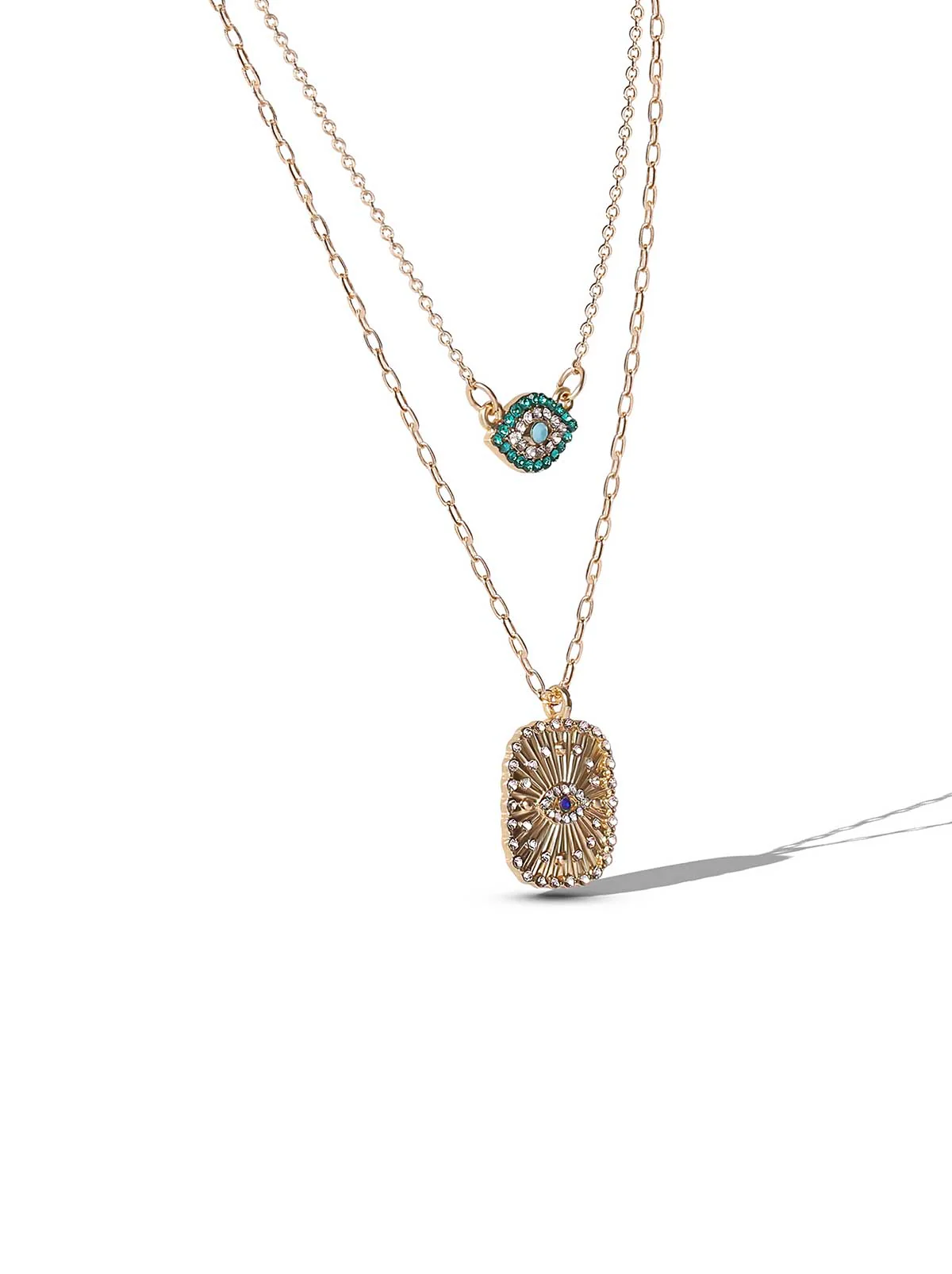 Layered Evil Eye Necklace Set - Image 2