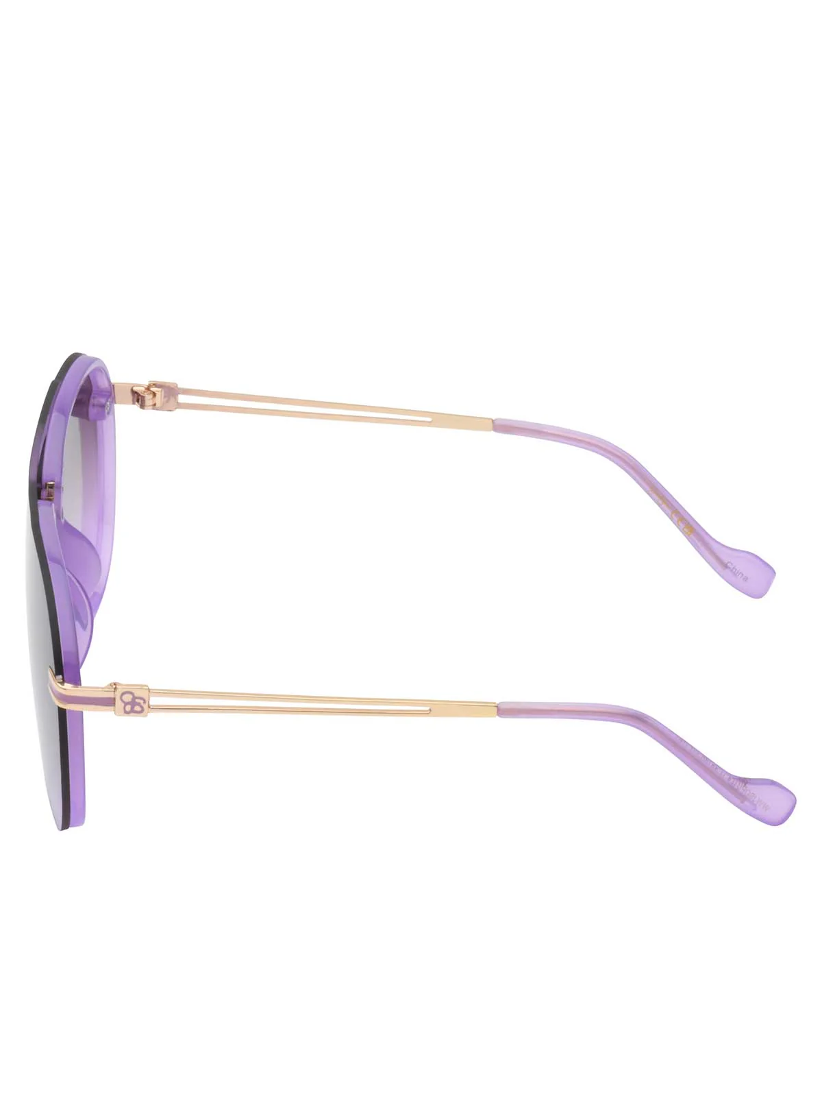 Metal Aviator Sunglasses in Light Purple - Image 3