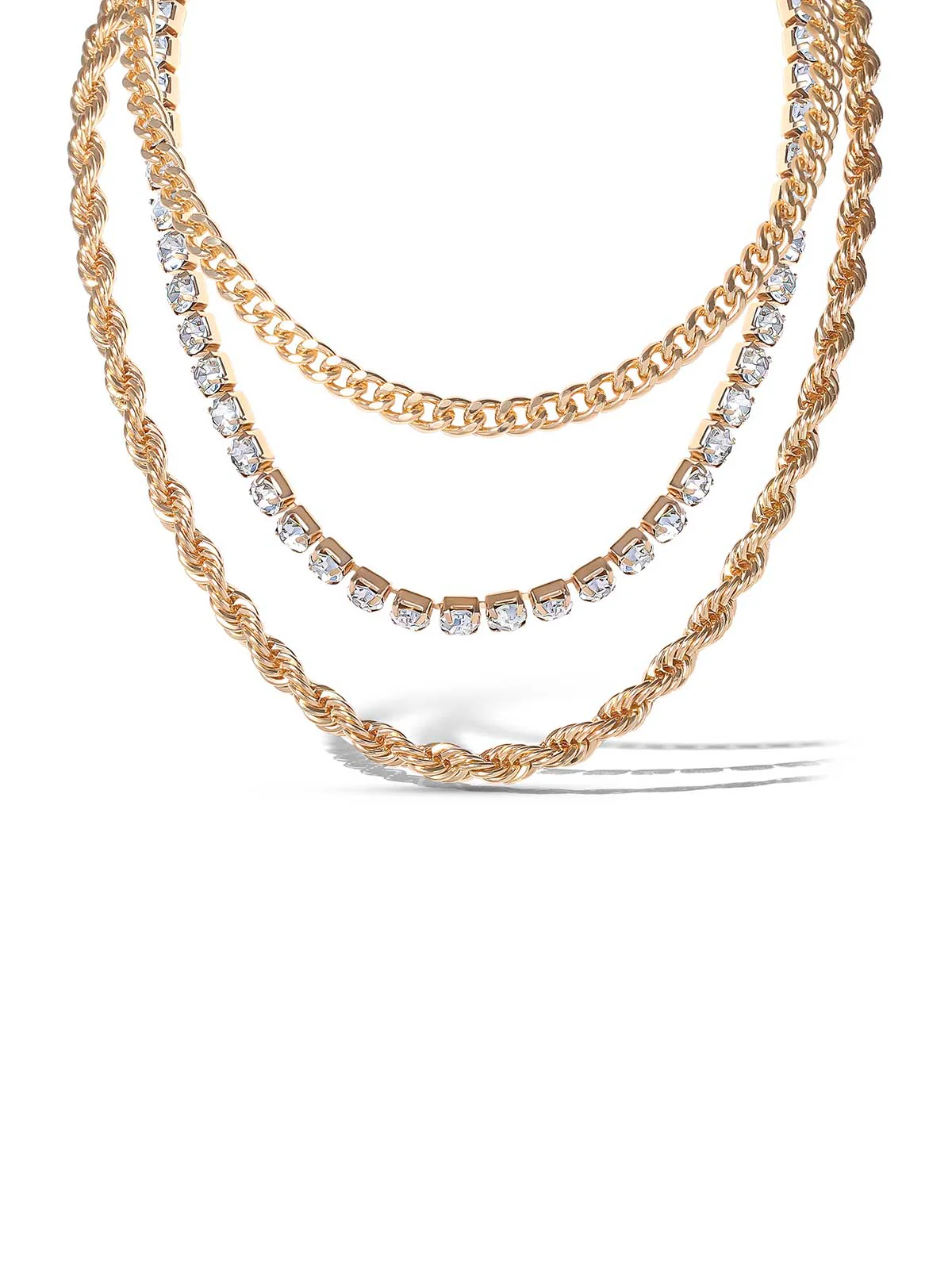 Mixed Metals Trio Necklace