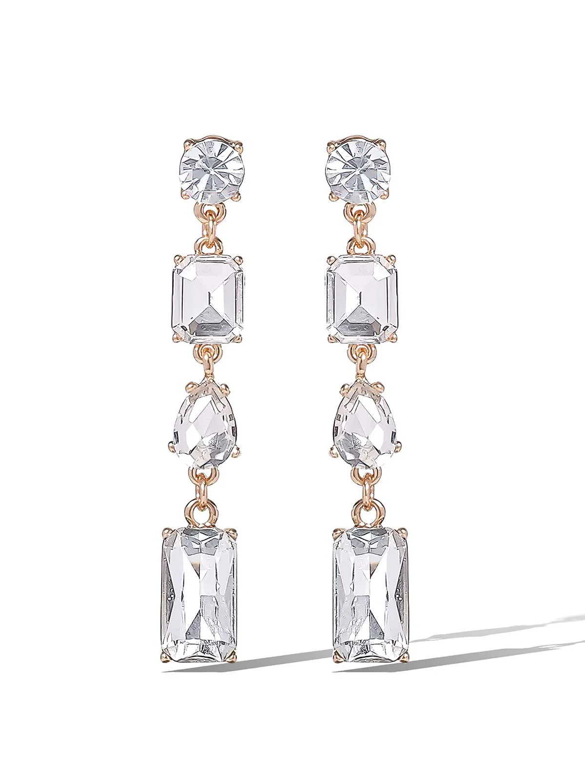 Multi-Cut Crystal Drop Earrings - Image 2