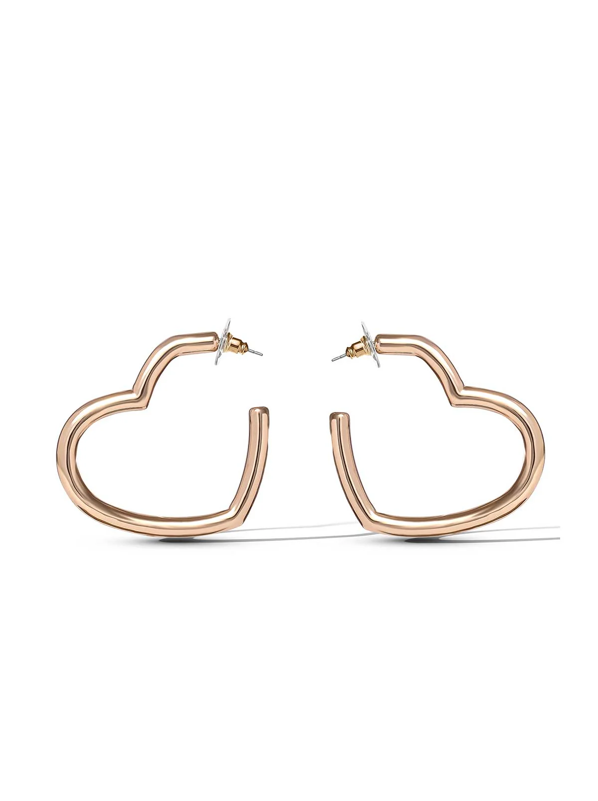 Open Heart Hoop Earrings - Image 2