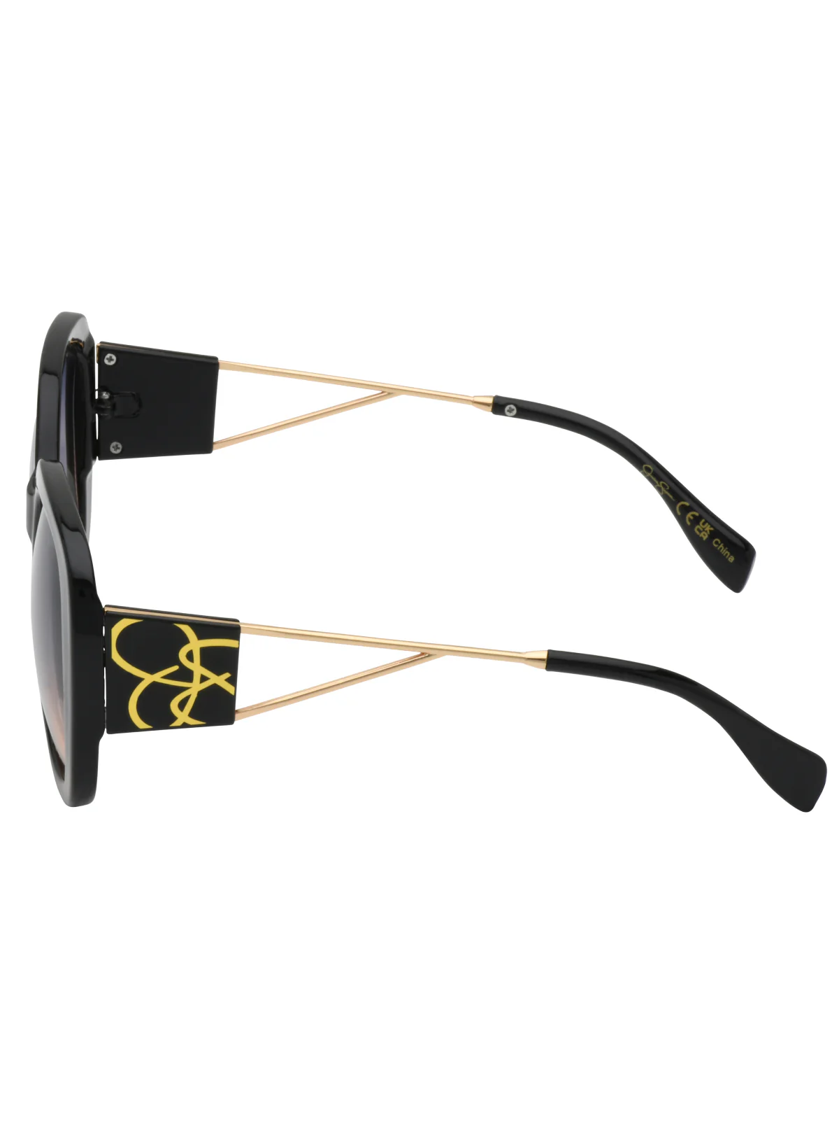 Oversized Oval Sunglasses in Black - Image 3