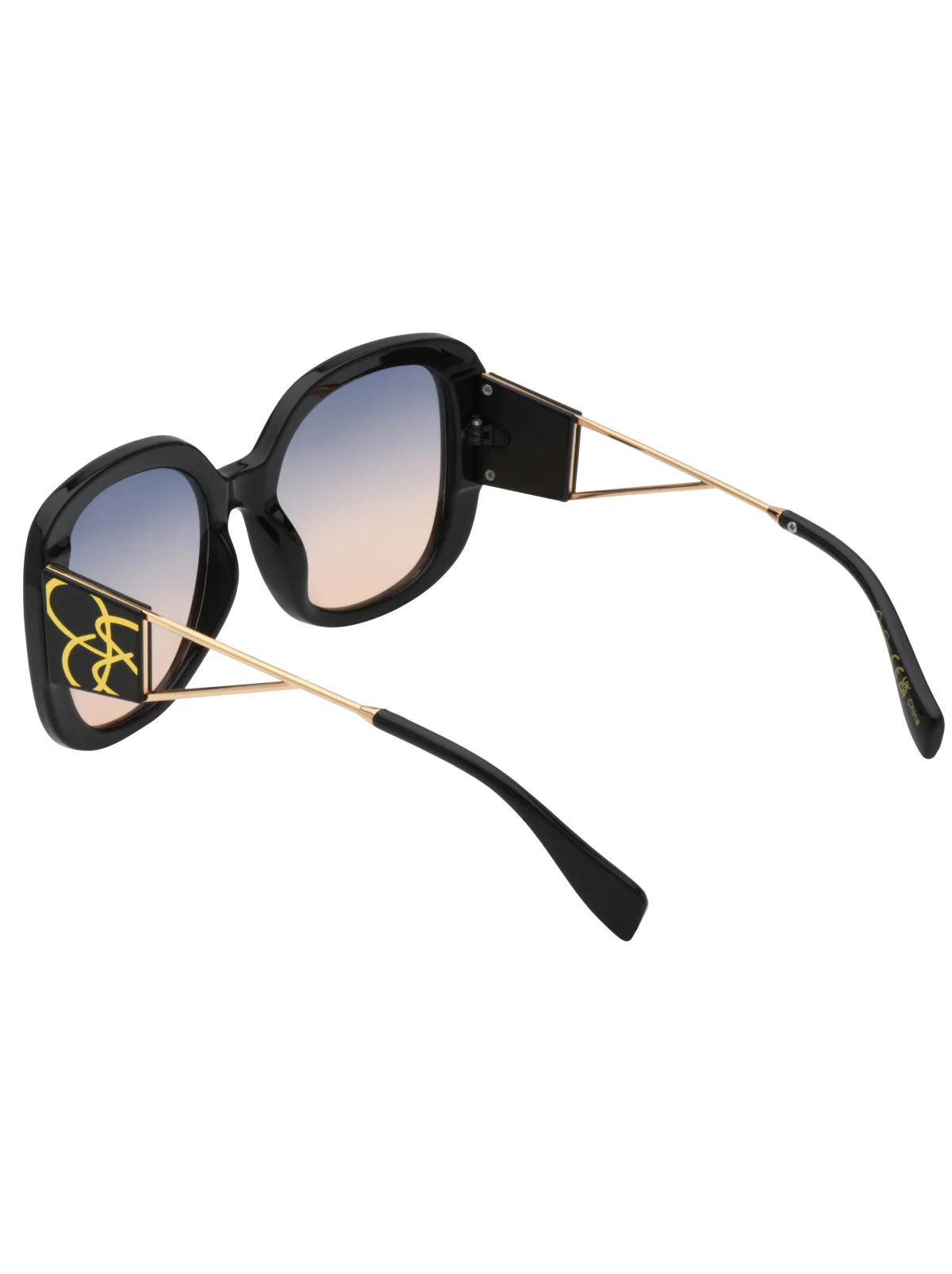 Oversized Oval Sunglasses in Black - Image 4