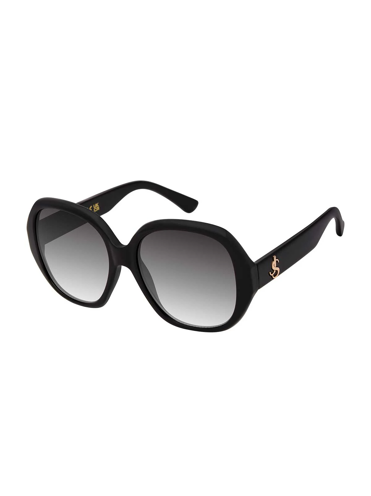 Polished Round Sunglasses in Black