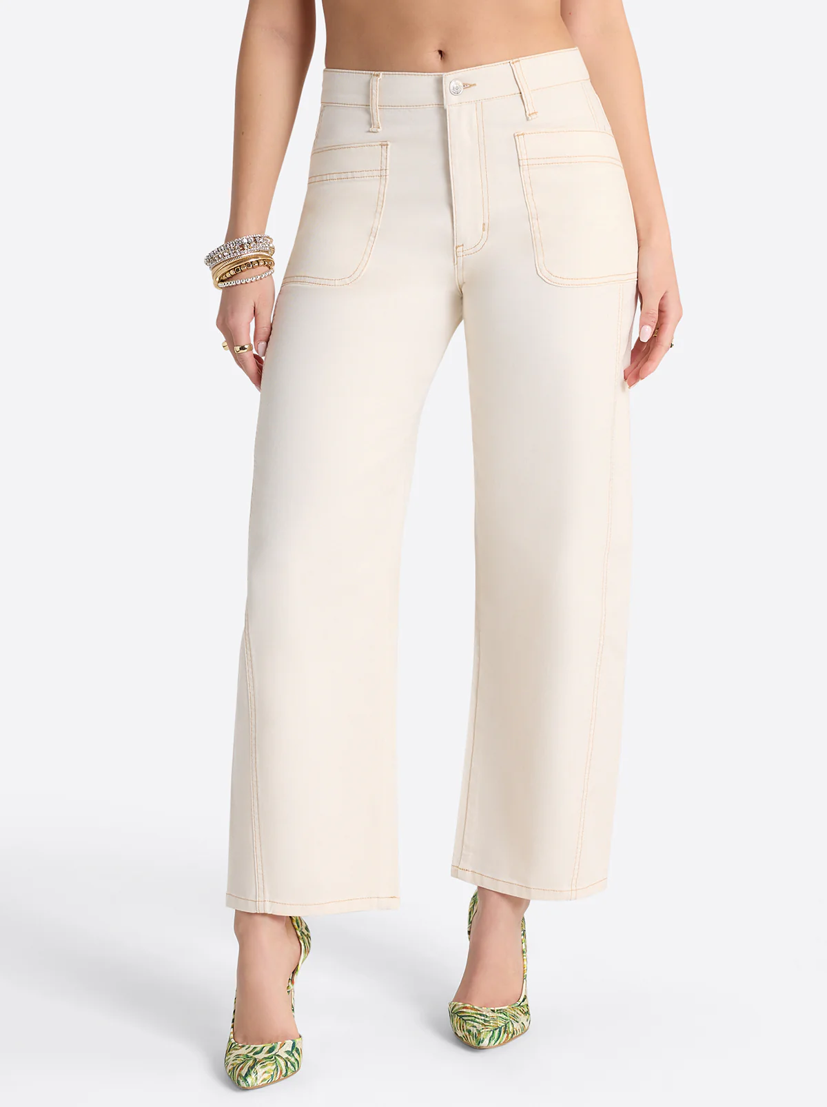 Relaxed Barrel Jeans in Ecru - Image 2