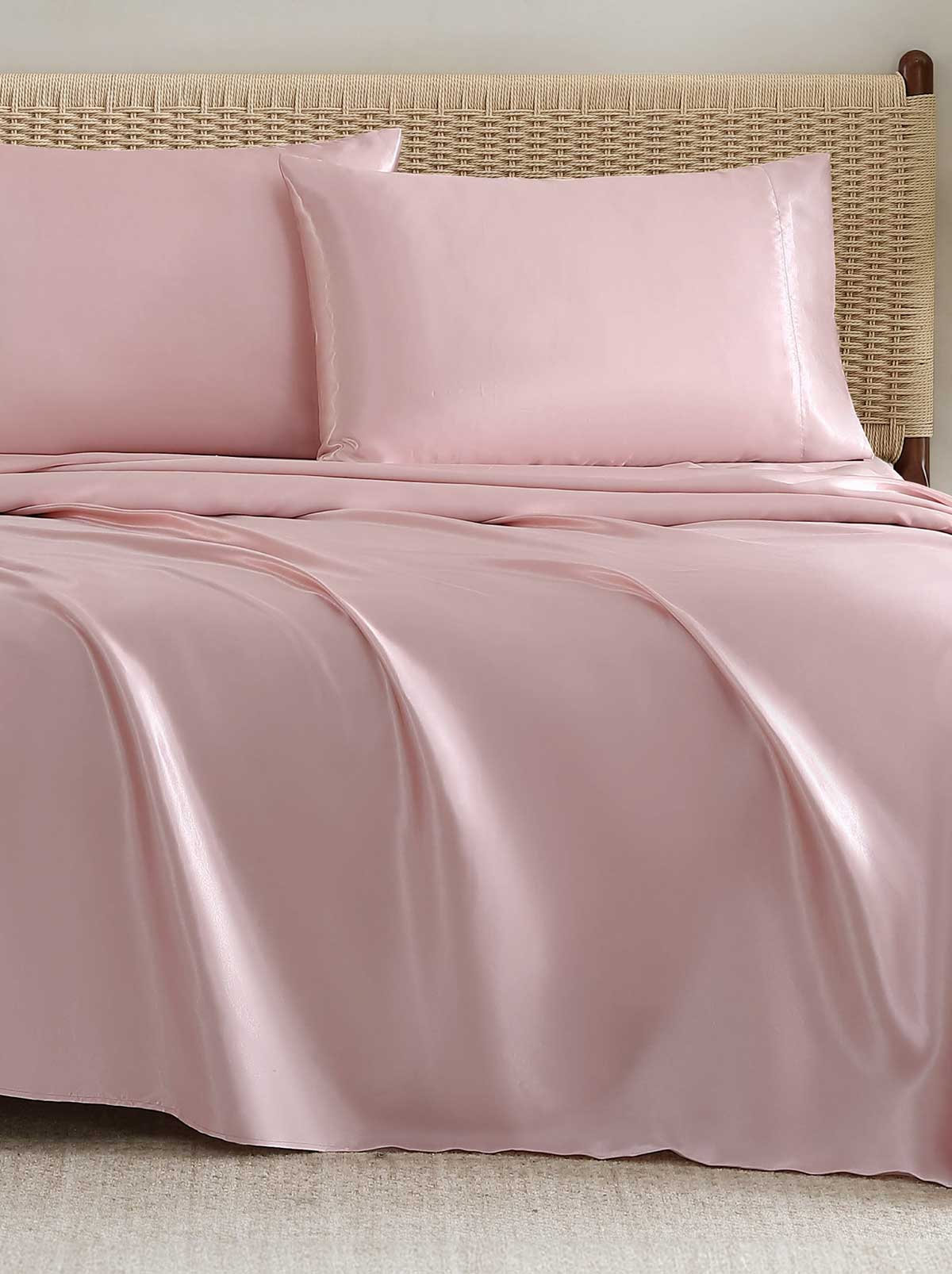 Silky Satin Sheet Set in Pink Lotus - Image 3