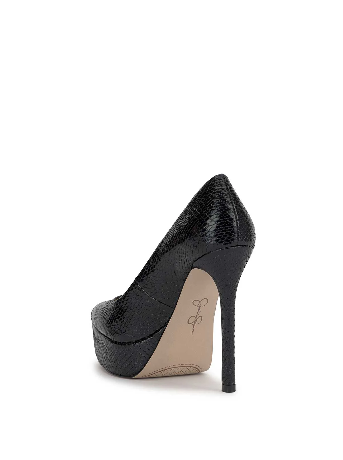 Sinelia Platform Pump in Black Snake - Image 3