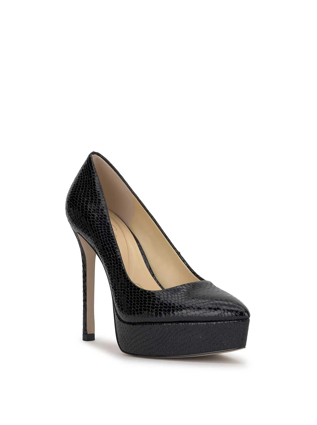 Sinelia Platform Pump in Black Snake - Image 4