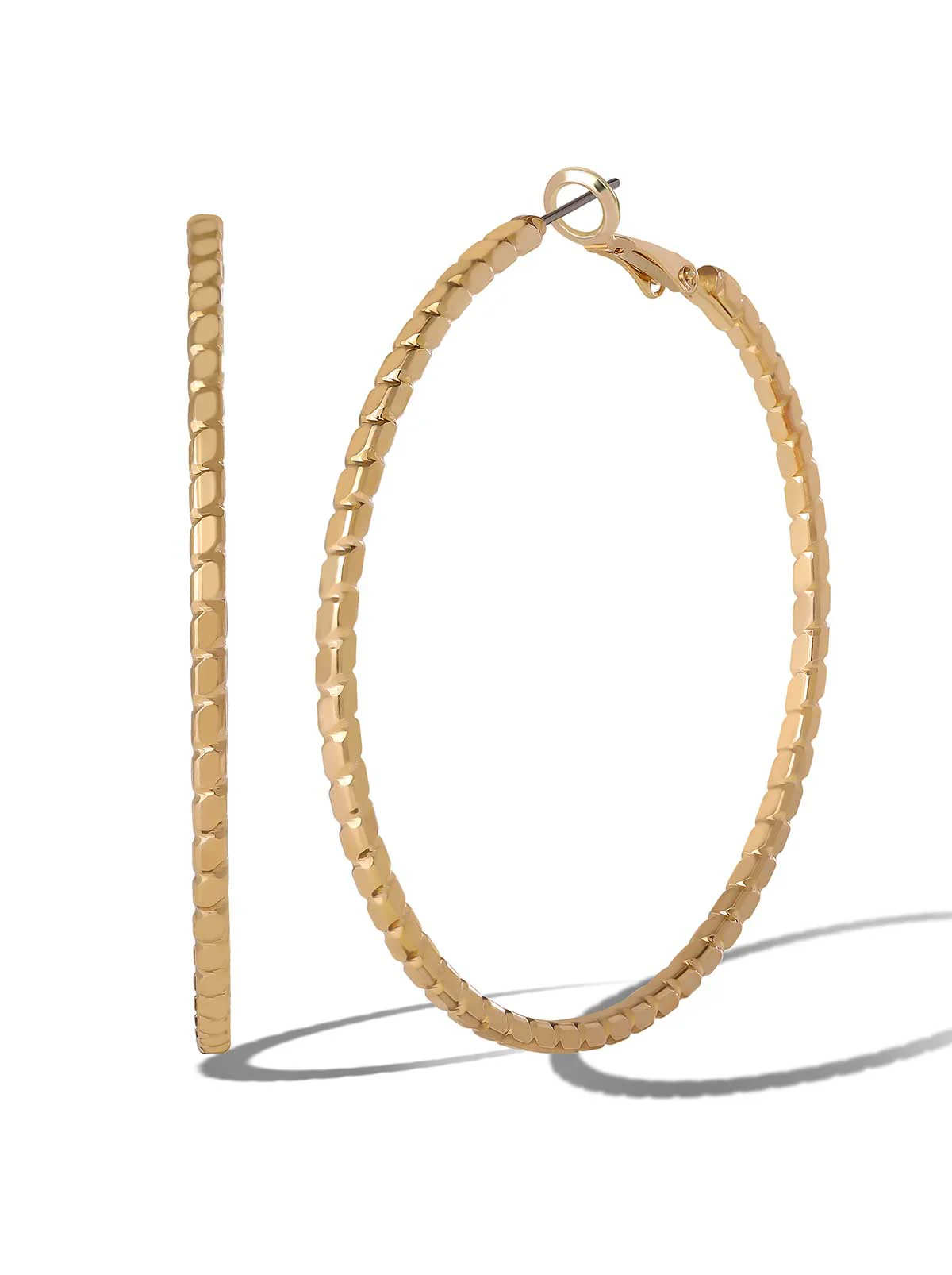 Textured Hoop Earrings - Image 3
