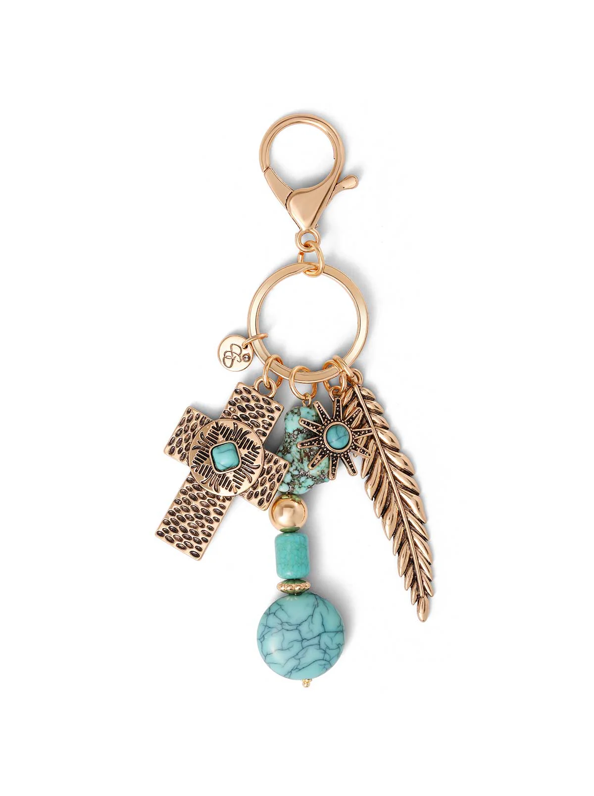 Turquoise Gold Charms Keychain - Image 3
