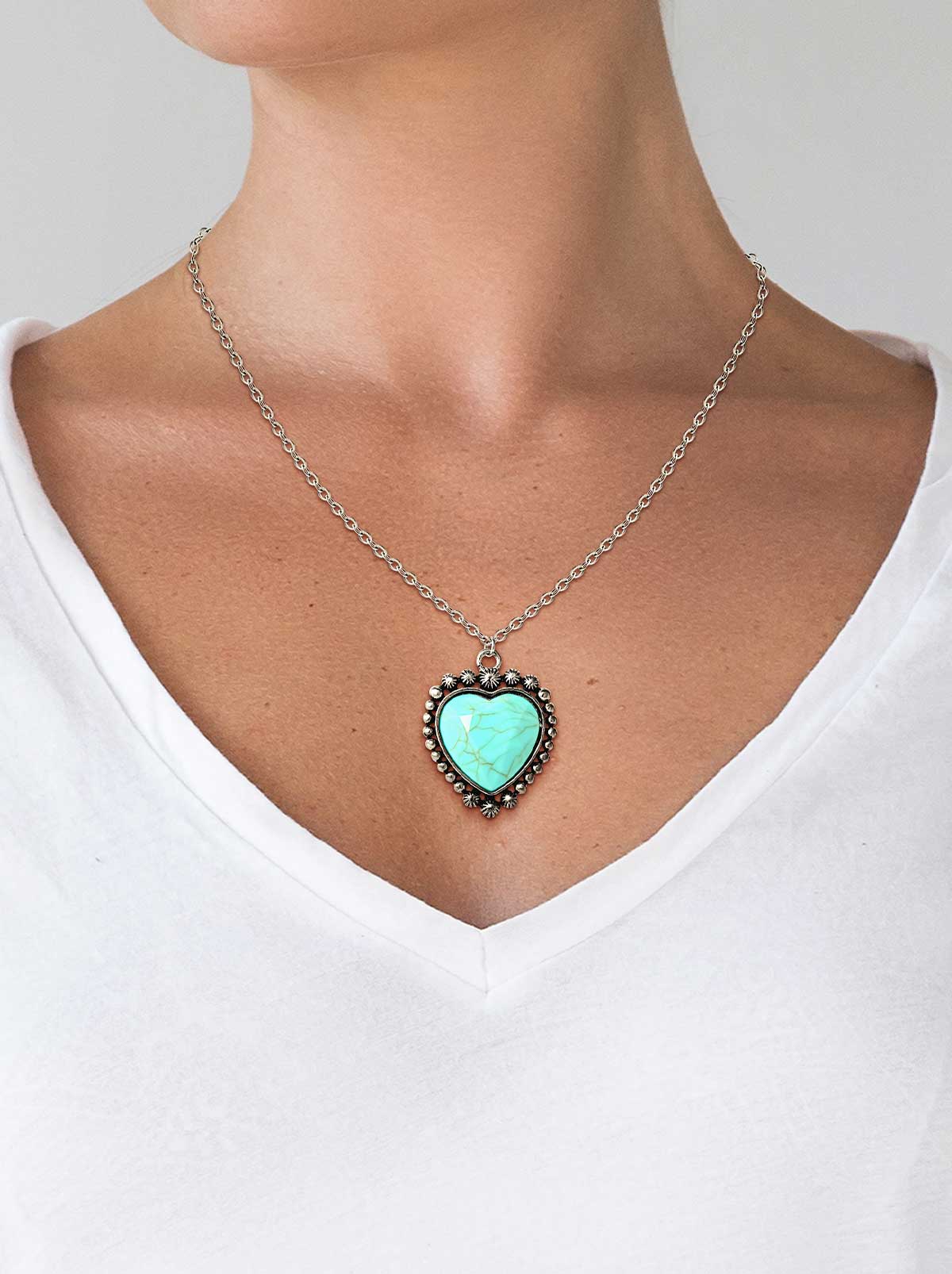 Turquoise Heart Necklace - Image 3