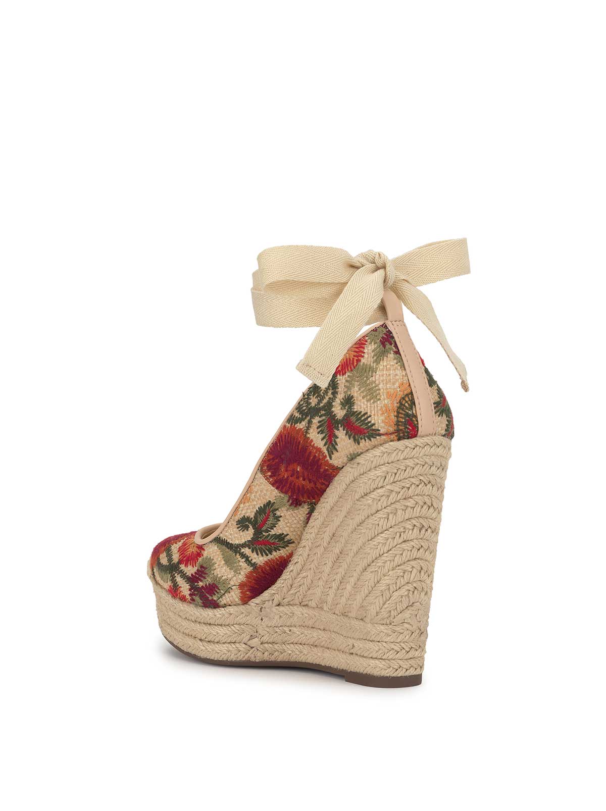 Zexie Platform Wedge in Floral Raffia - Image 3
